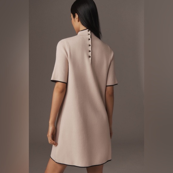 NWT! Anthropologie The Annalise Mock-Neck Mini Sweater Dress by Maeve - Large 🏀 - Picture 3 of 10